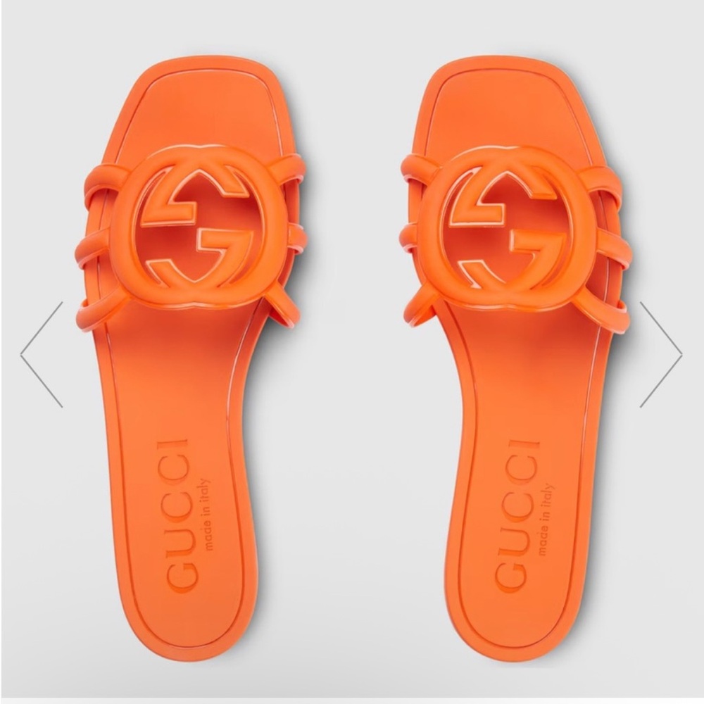 Gucci Bright Orange Logo Slides
